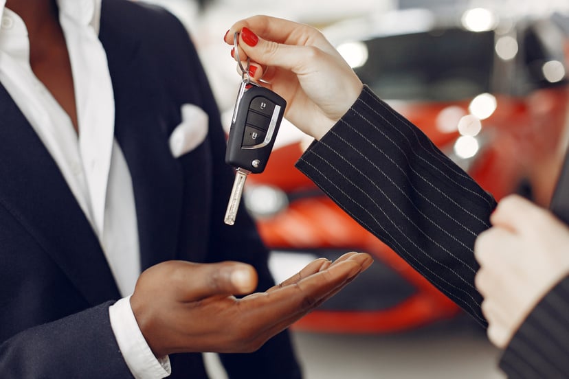 Handsome Elegant Black Man Car Salon