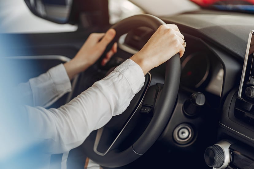 Stylish Elegant Woman Car Salon