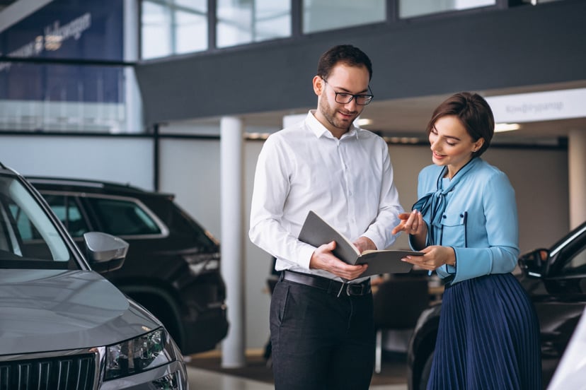Beautiful Woman Buying Car