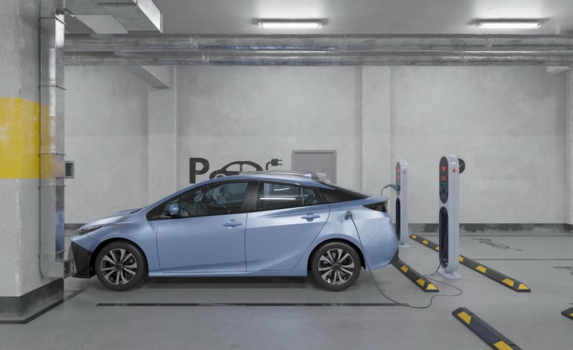 3d Electric Car Charging Parking Lot