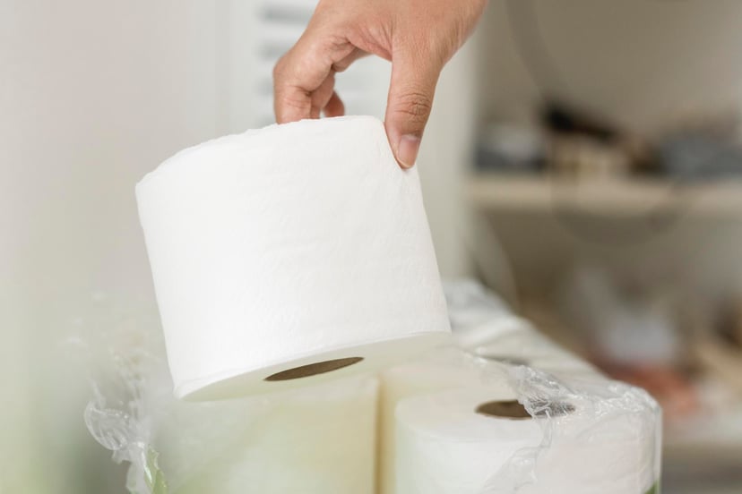 Getting Toilet Paper From Pack