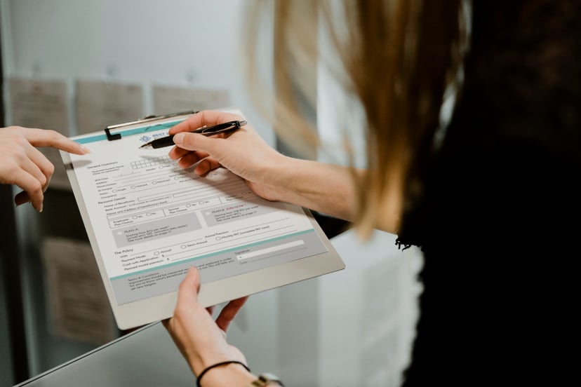 Woman Filling Out Form