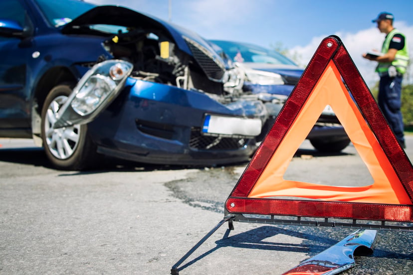 Road Accident With Smashed Cars