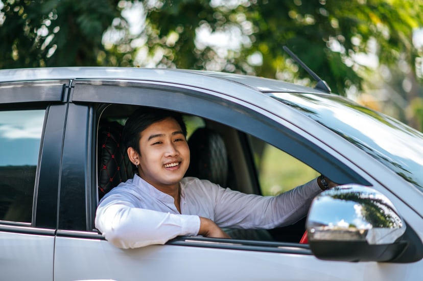Man Drove Open Window Smilesd Happily