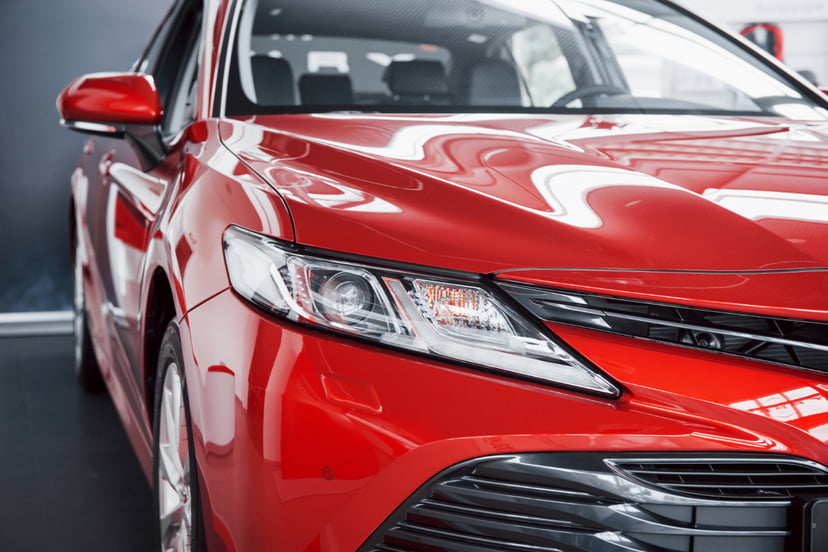 Headlights Red Car Car Dealership