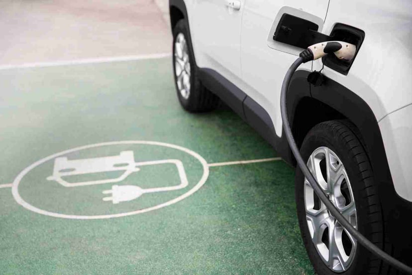 Close Up Electric Car Charging