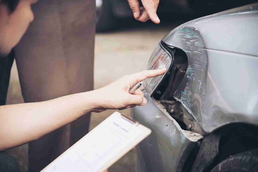 Insurance Agent Working During Site Car Accident Claim Process People Car Insurance Claim