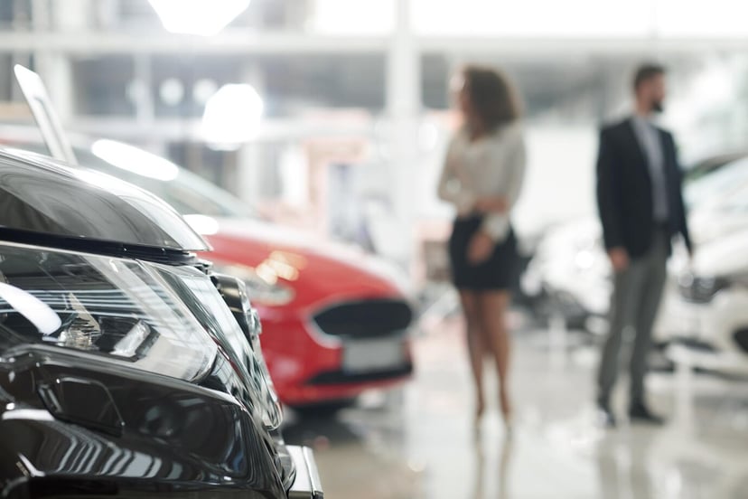 Car Headlight People Observing Automobiles Showroom 1157