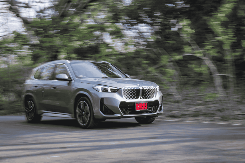 BMW iX1L rolling in the wild