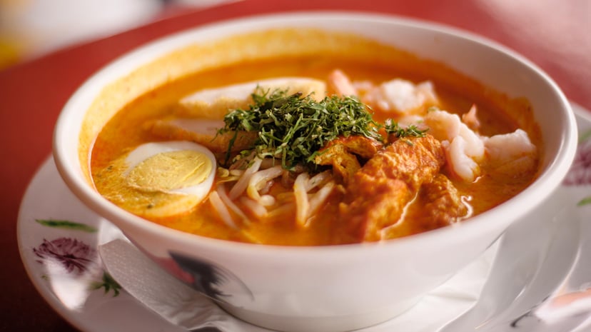 Laksa with chilli and without prawns is Rene's favourite Singapore dish