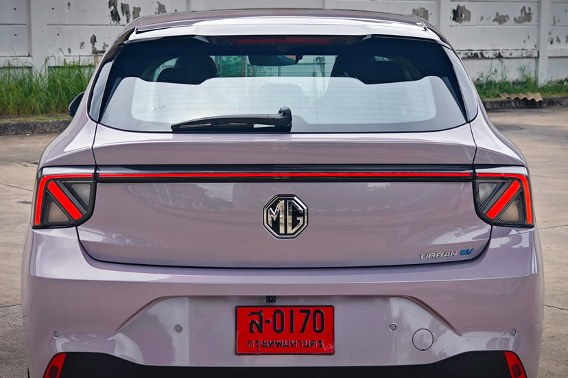 Rear logo and price summary of MG URBAN
